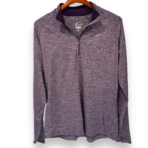 Nike Dri Fit 1/4 Zip Running Top Womens Size XL Purple Performance Active